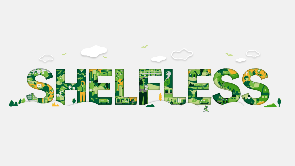 Illustration of the word Shelfless